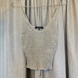 Metallic Gold Crocheted Crop Top